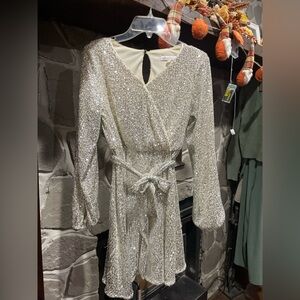 Gold, shiny, girls formal dress. Perfect for a christmas dance!